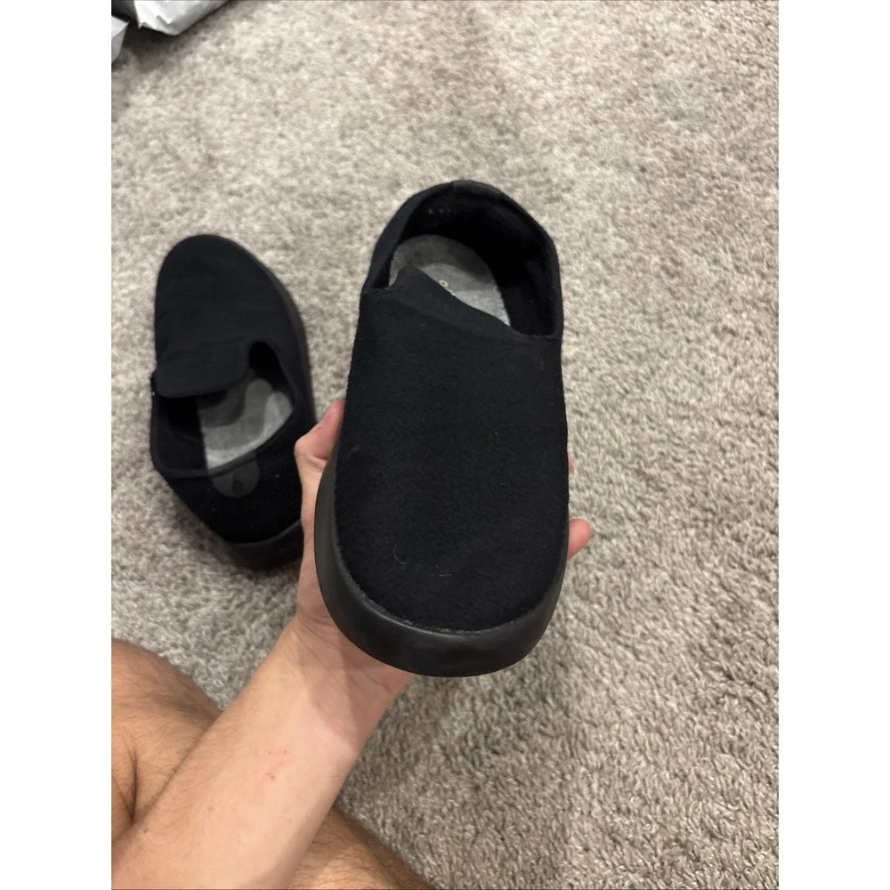 Allbirds Wool Lounger Shoes Men's 11 All Black Merino Slip On Sneakers Loafers